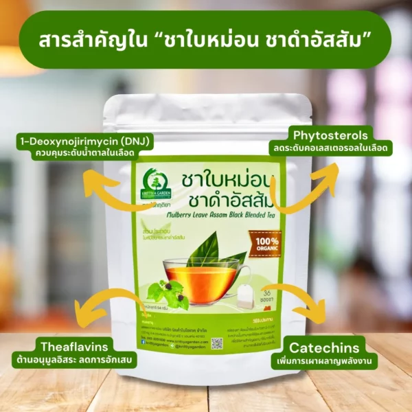 สารสำคัญใน ชาใบหม่อนผสมชาดำอัสสัม