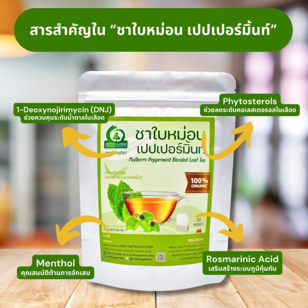 สารสำคัญในชาใบหม่อนผสมเปปเปอร์มิ้นท์